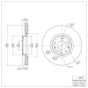 Mazda 6 Brake Rotor (1) - Front - R1 Concepts - Plain - `06-`07